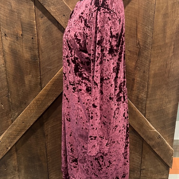 Velvet Dress XL Rich Jewel Toned Burgundy Holiday Festive Event Whimsigoth - Picture 5 of 8